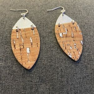 Silver and brown boho earrings